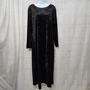 New Visions Dress Black Velour Maxi Goth Whimsigoth XL Deadstock Vintage NWT